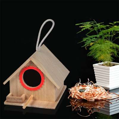 Wooden Bird House, Large Nest, Hanging Bird Box Wooden Box - Provides Bird Entertainment in Backyard Outside (Khaki)