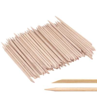 double end Nail Art Orange Wood Stick Sticks Cuticle Pusher Remover Manicure Pedicure Tool 4.5 inch