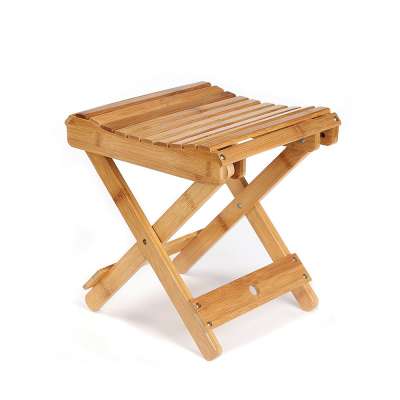 12" Shower Bamboo Step Stool for Leg Shaving Folding Wooden Bath Chair Foot Rest