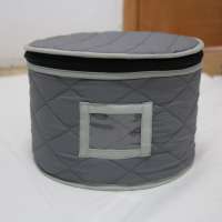 Quilted Fabric Dinnerware Storage Bag Set, Plate Case Protector Bag, Fine China Storage Bag