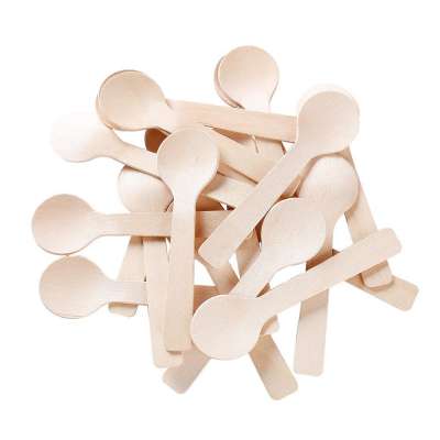 4" Mini Wooden Spoons 100 ct Biodegradable Compostable Birchwood (100pcs/bag)Multipurpose Mini Wooden Spoon