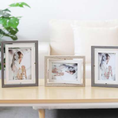 solid wood picture frame placed creative home desktop decoration studio double-sided picture frame