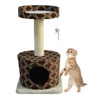 Plush Sturdy Interactive Cat Condo Tower Scratching Post Activity Tree House