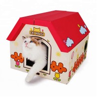 Folding Cheap Cat House Corrugated Cardboard Craft Cat House