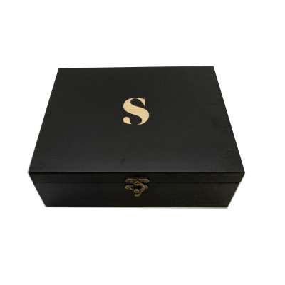 Customized Color and Logo Hinged Lid Wooden Gift Storage Box