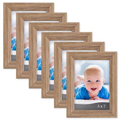 5x7 Picture Frame Dark Oak Wood Photo Frame Composite Wood Frame for Walls or Tables Cherished Memories Collection