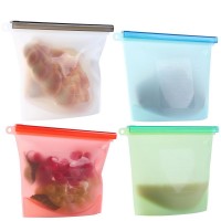 Airtight Sealed vacuum silicone food storage bag,Meat Used Sealed reusable silicone food storage bag